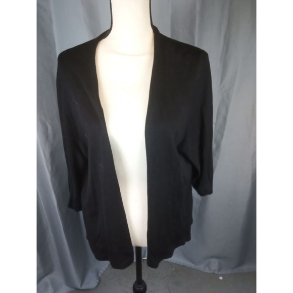 WORTHINGTON Sweaters - Women's Worthington Black Open Front Cardigan Sweater Plus Size 1X